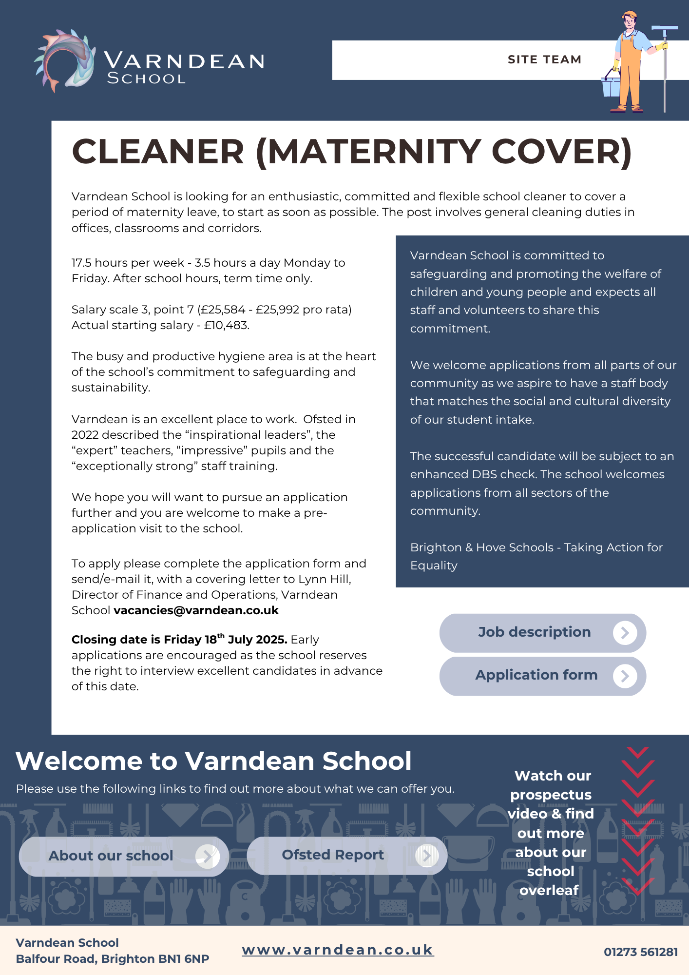 Cleaner (Maternity Cover)