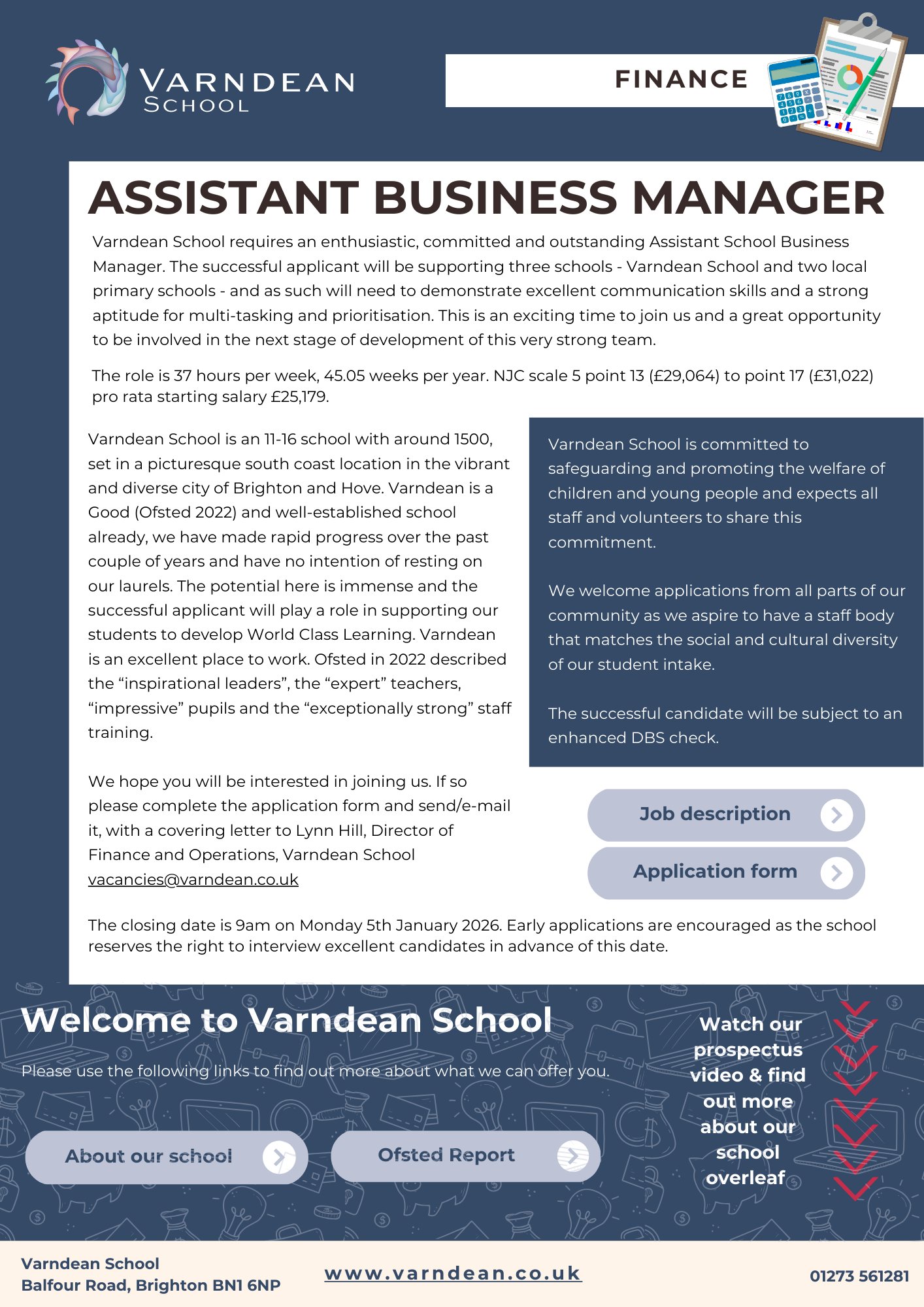 Varndean School   Assistant Business Manager